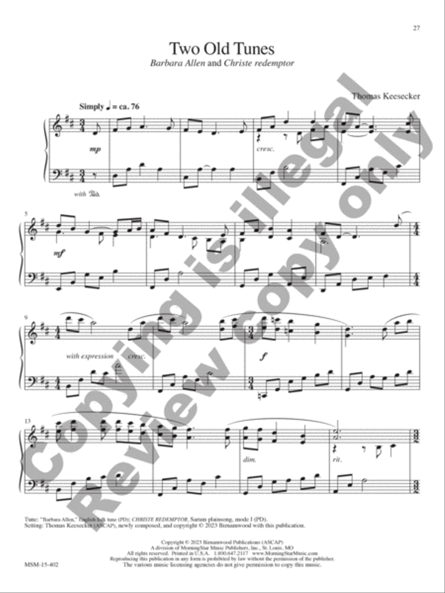 Hymn to Joy: 10 Hymn Settings for Piano