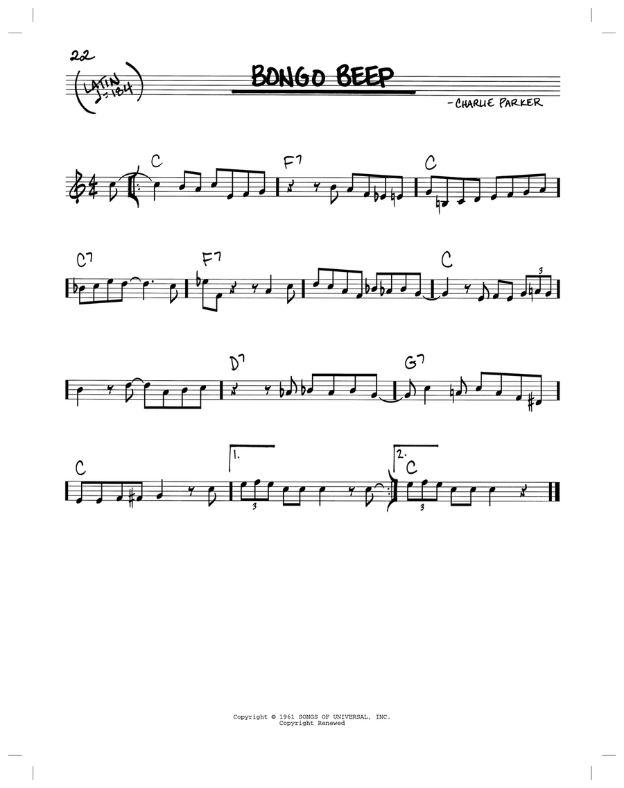 Bongo Beep Piano scores gallery preview page 1