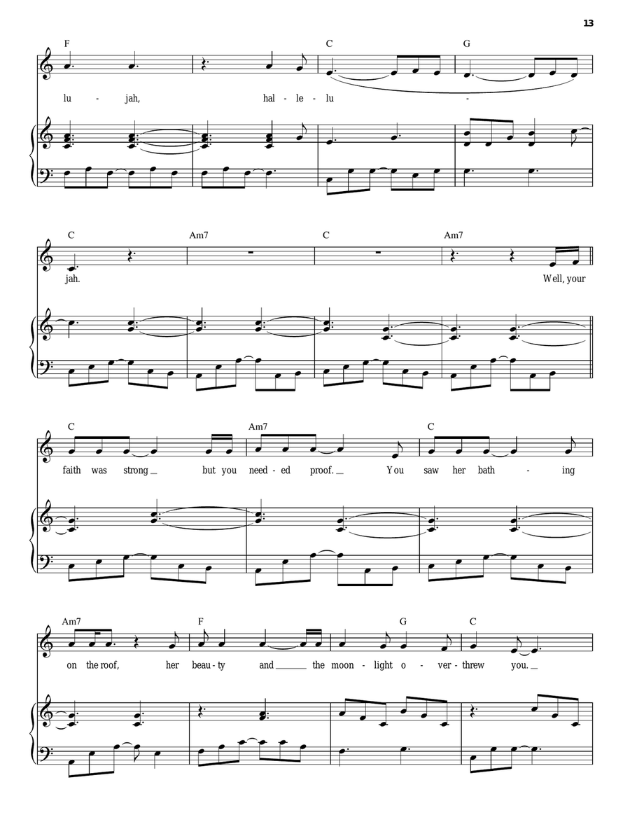 Hallelujah Hallelujah Piano, Vocal scores gallery preview page 4