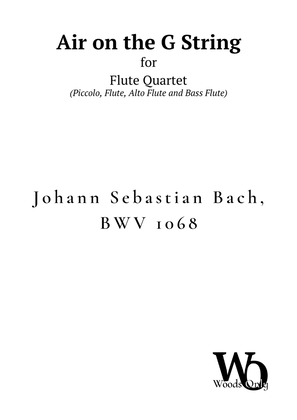 Book cover for Air on the G String by Bach for Flute Choir Quartet