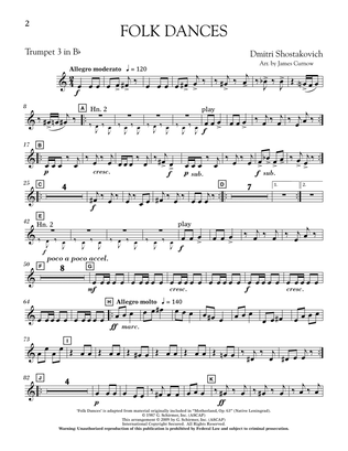 Folk Dances (arr. James Curnow) - Bb Trumpet 3