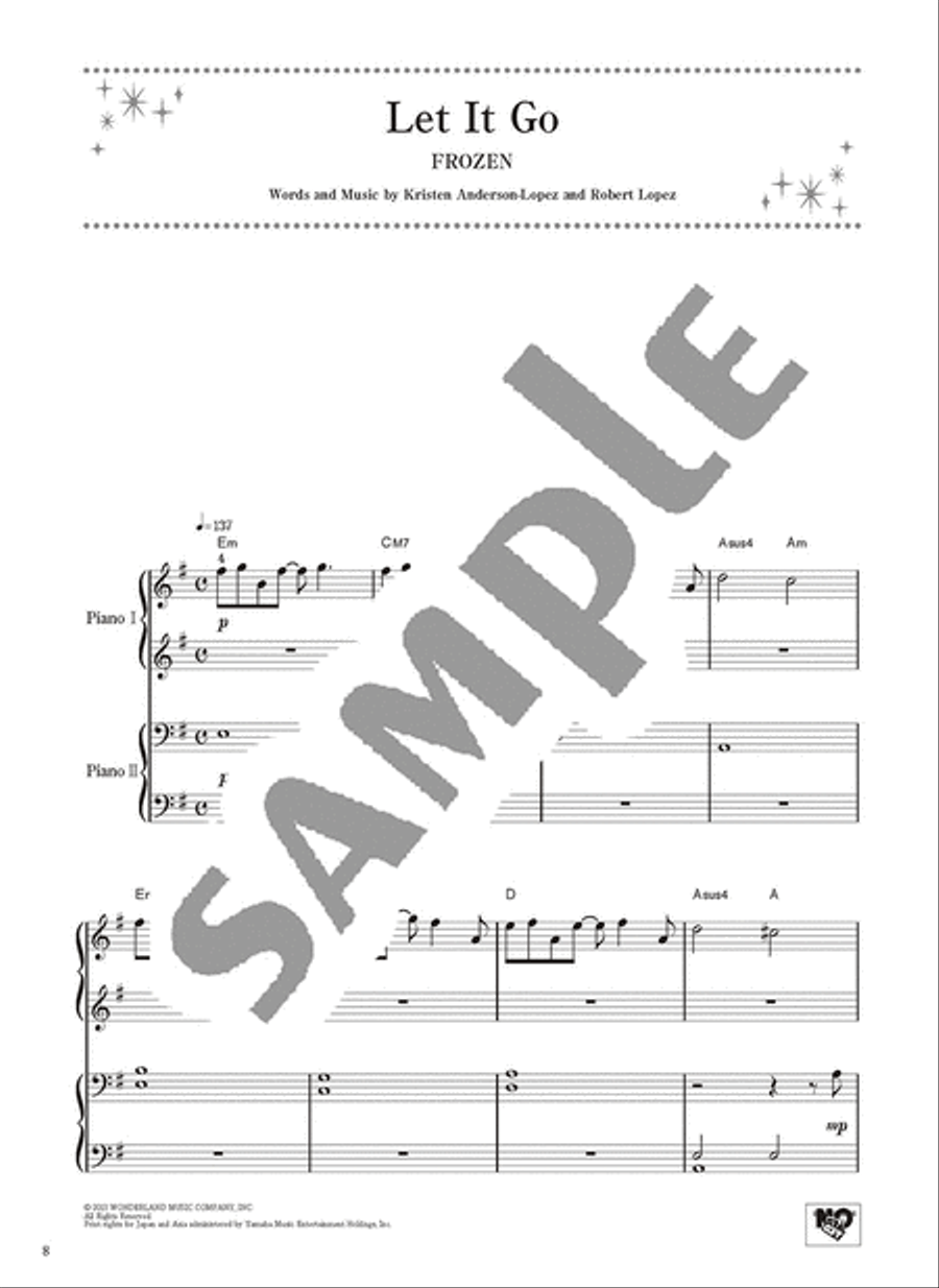 Disney Song Selections for 2 Pianists/English Version Piano Solo scores gallery preview page 4