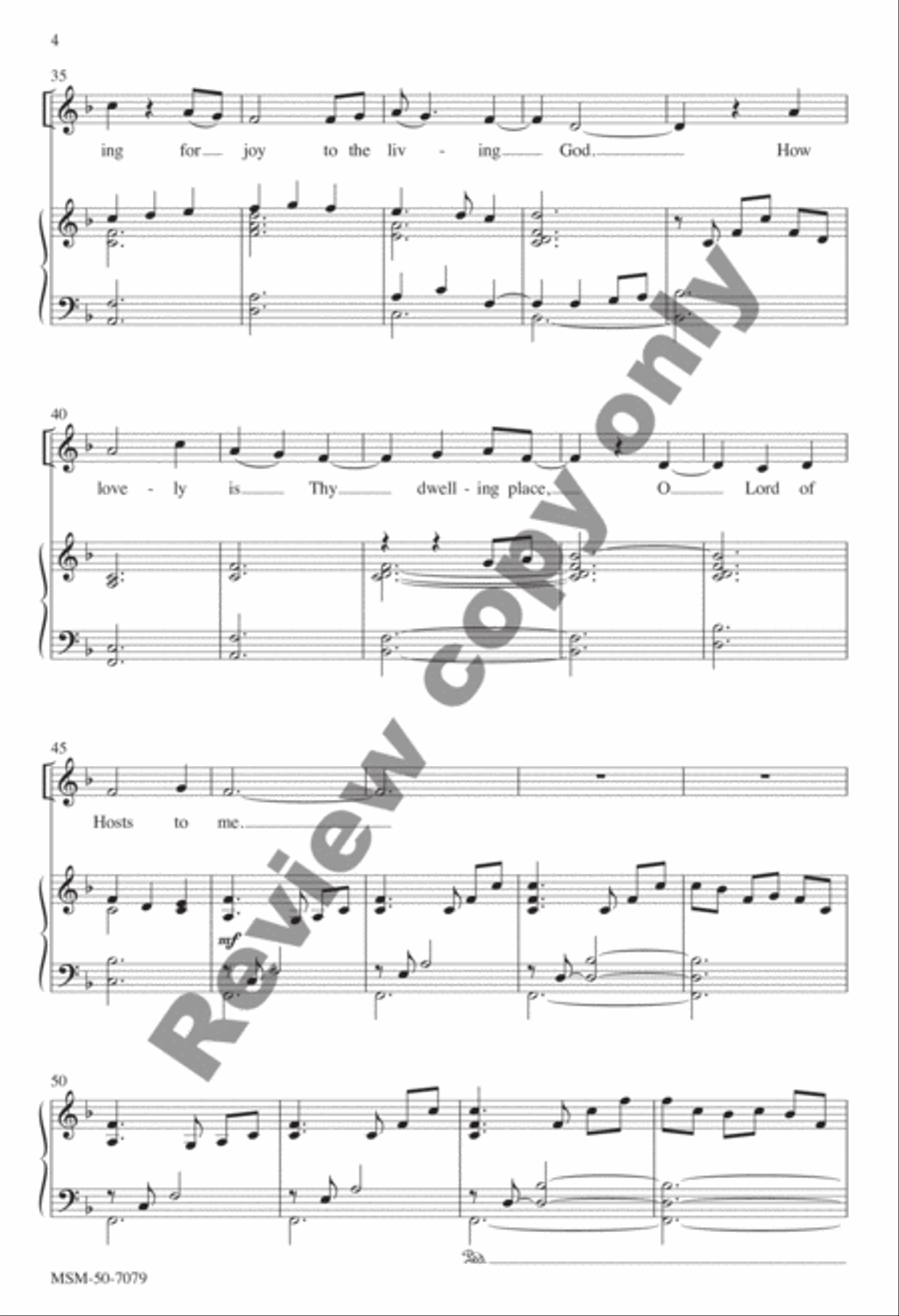How Lovely Is Thy Dwelling Place 4-Part scores gallery preview page 4