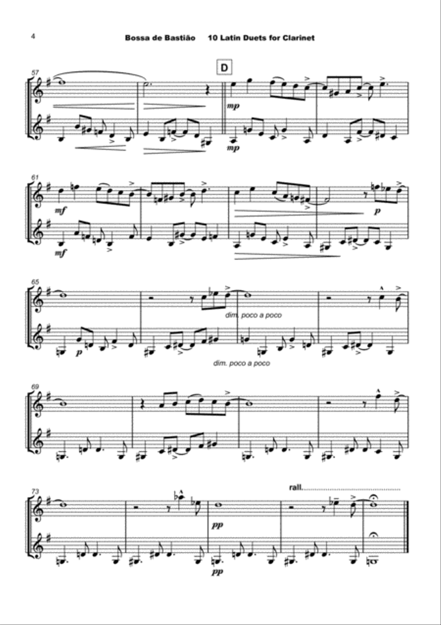 10 Latin Duets, for Clarinet Clarinet Duet scores gallery preview page 6