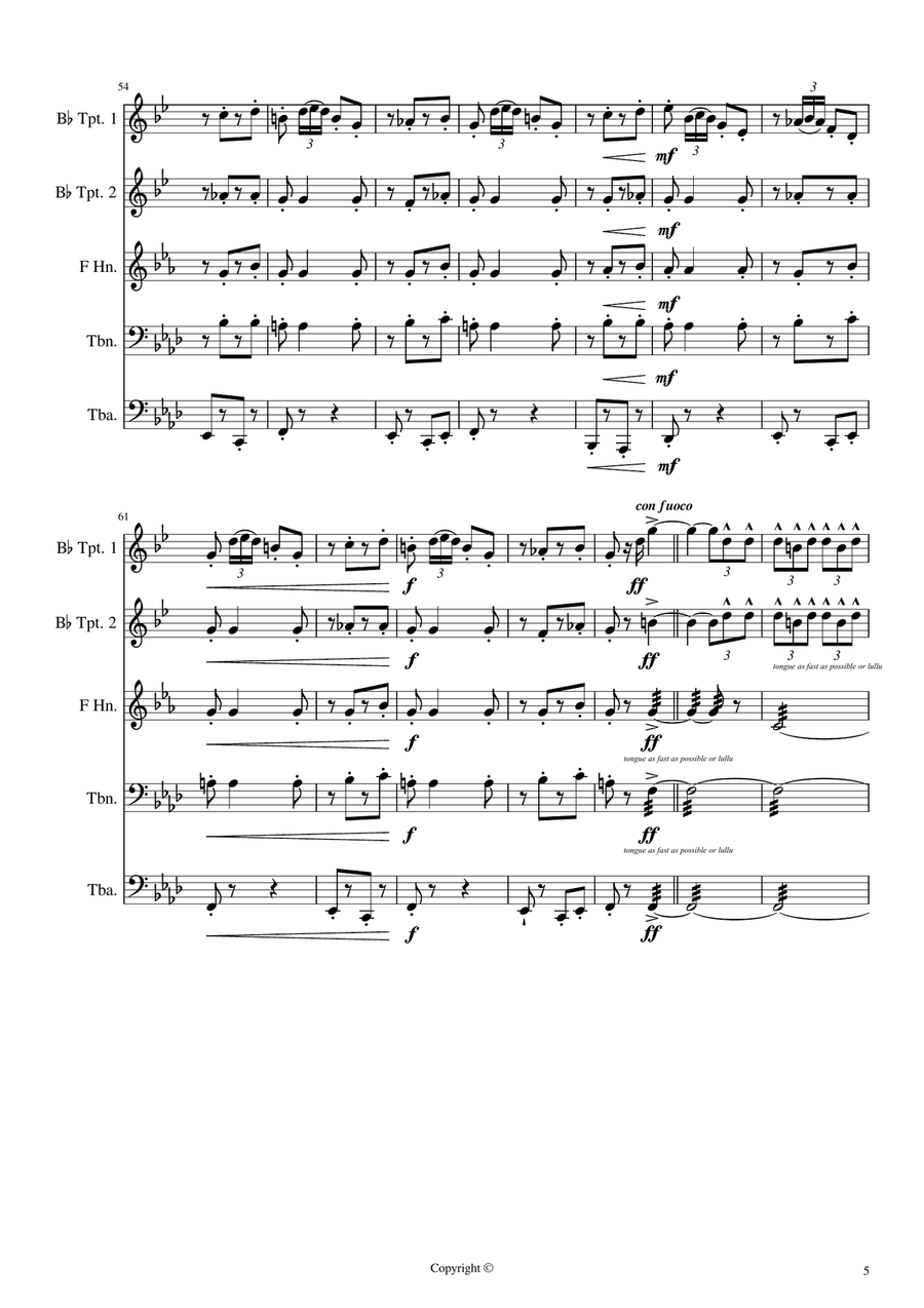 Spanish Gypsy Dance / Espana Cani - Pascual Marquina Narro Brass Ensemble scores gallery preview page 5