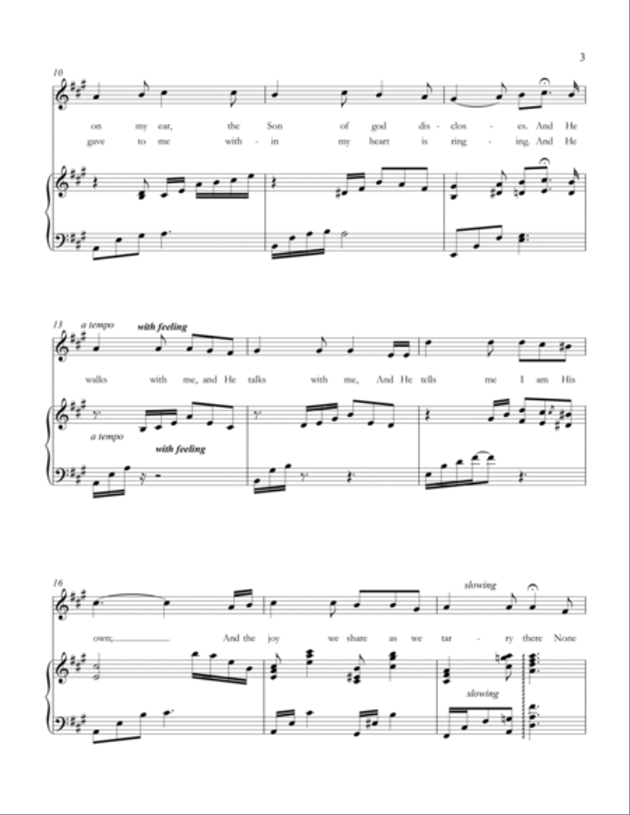 I Come to the Garden Alone - Vocal Solo arranged by KATHLEEN HOLYOAK High Voice scores gallery preview page 3