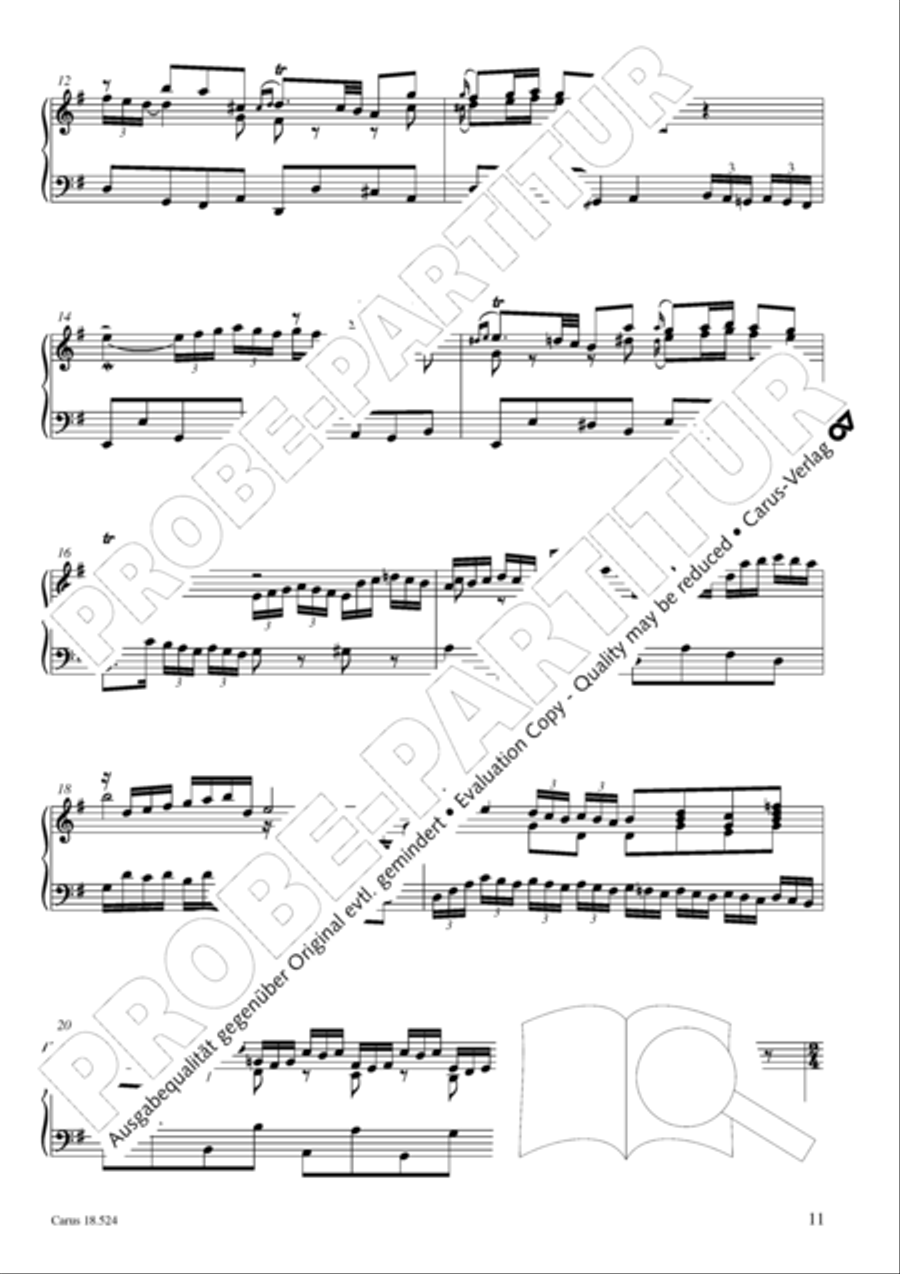 Chorale arrangements. First part of the Clavier-Ubung Collection / Songbook scores gallery preview page 12
