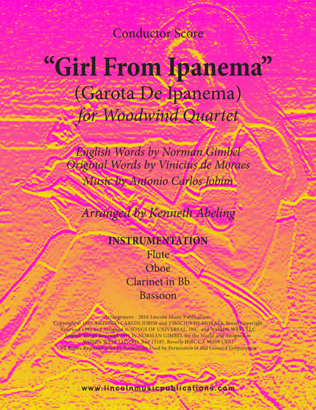 The Girl From Ipanema (Garota De Ipanema) by Antonio Carlos Jobim Woodwind Quartet - Digital Sheet Music