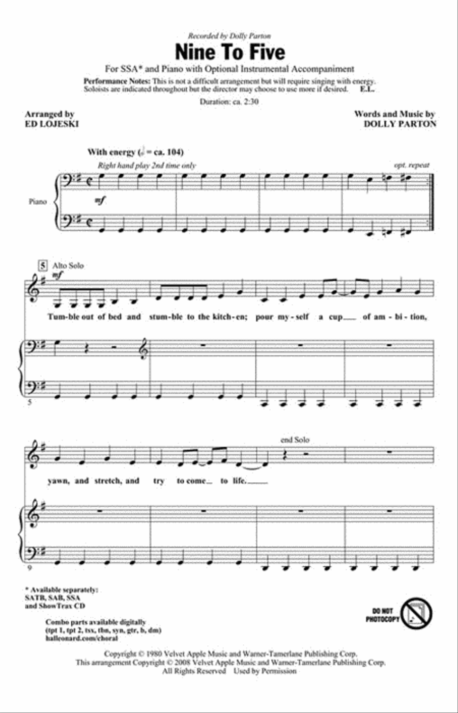Nine to Five Nine to Five SSA scores gallery preview page 2