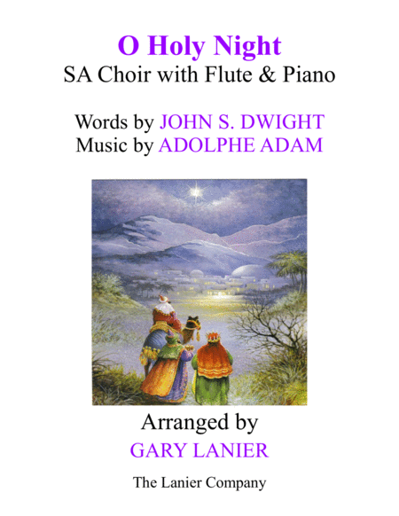 O HOLY NIGHT (SA Choir with Flute & Piano - Score & Parts included) image number null