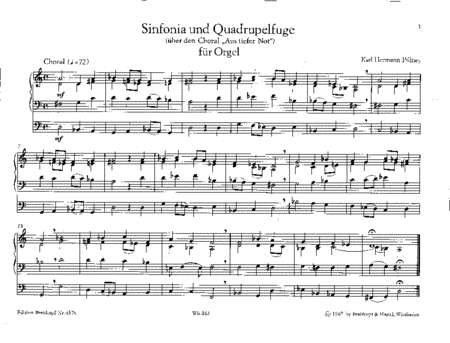 Sinfonia and Quadruple Fuge on the Chorale "Aus tiefer Not"