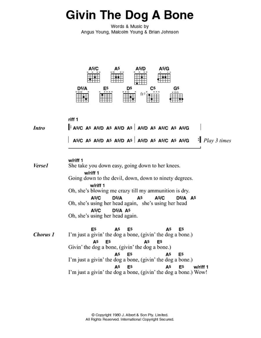 Givin' The Dog A Bone Guitar scores gallery preview page 1