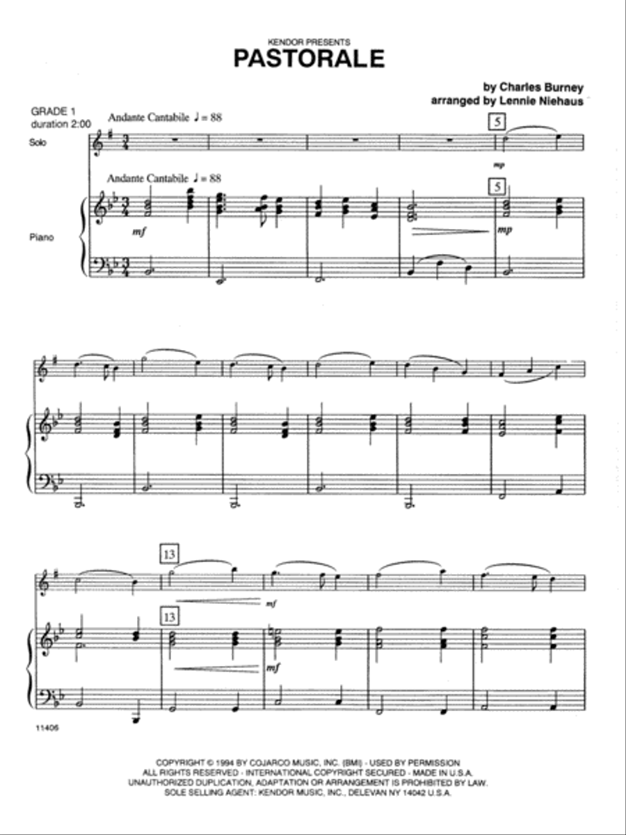 Pastorale Pastorale Alto Saxophone scores gallery preview page 2