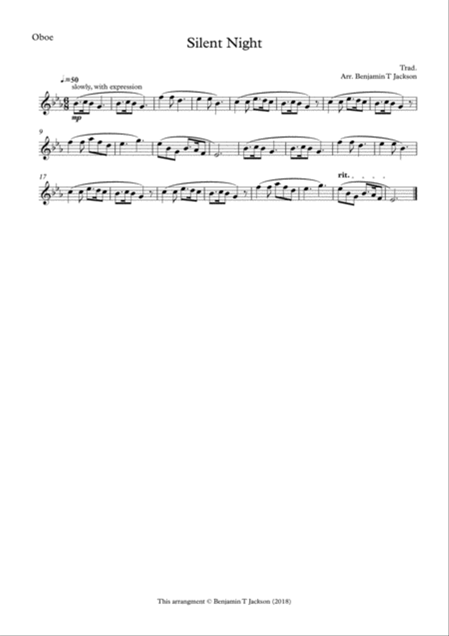 Silent Night - Oboe Piano scores gallery preview page 2