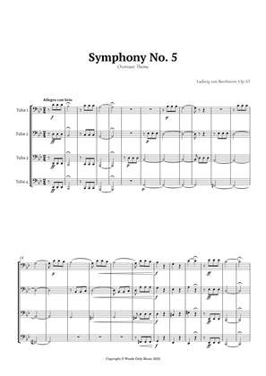 Book cover for Symphony No. 5 by Beethoven for Tuba Quartet