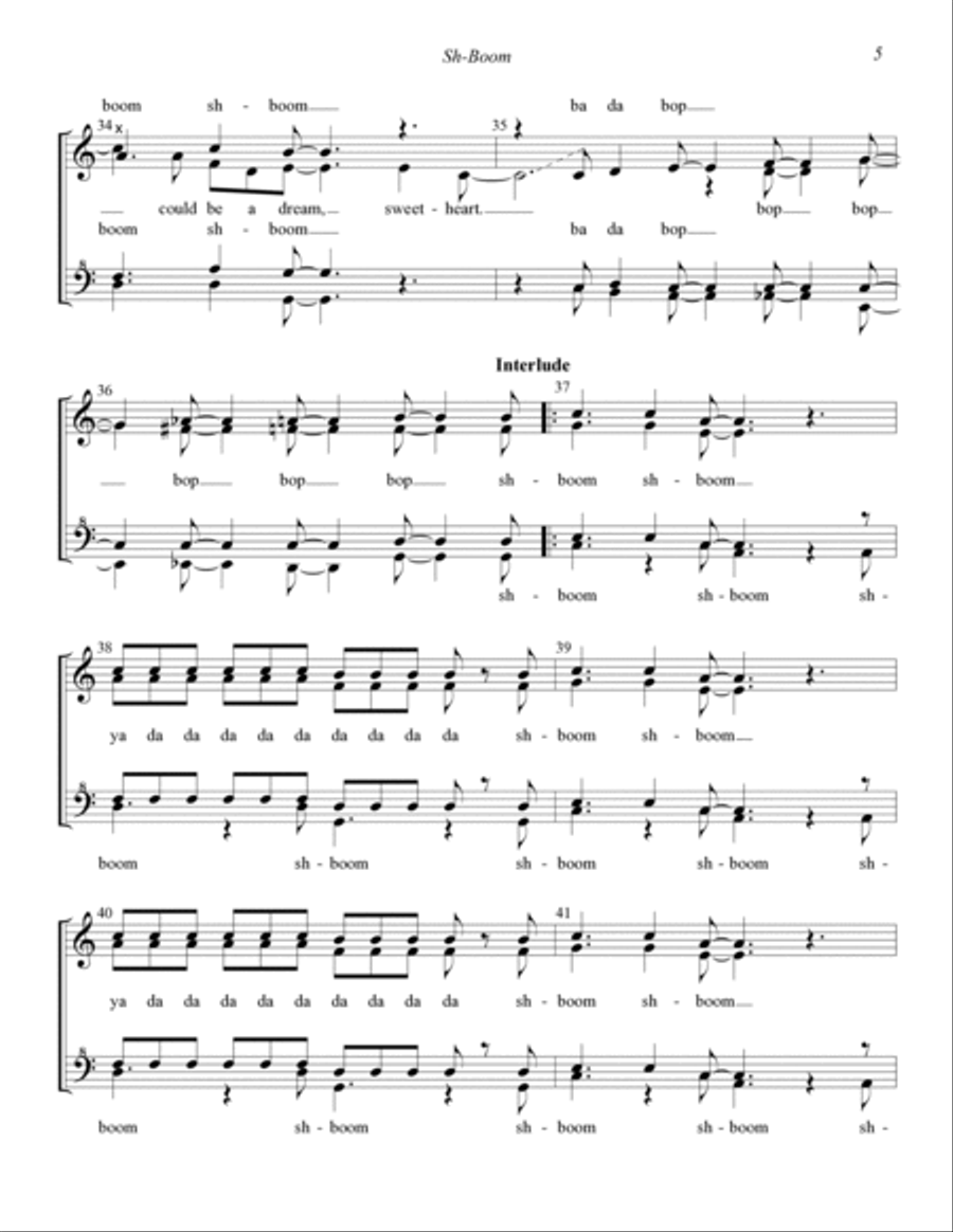 Sh-Boom (Life Could Be A Dream) (arr. Dave Briner) SSAA scores gallery preview page 5