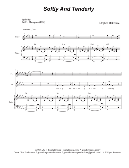 Softly And Tenderly (SATB) image number null