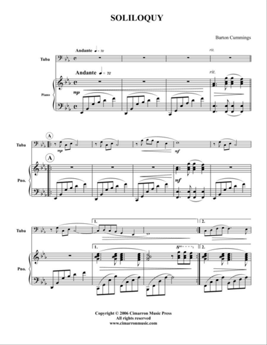 Soliloquy for Tuba Tuba scores gallery preview page 2