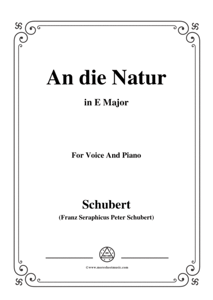 Schubert-An die Natur,in E Major,for Voice&Piano image number null