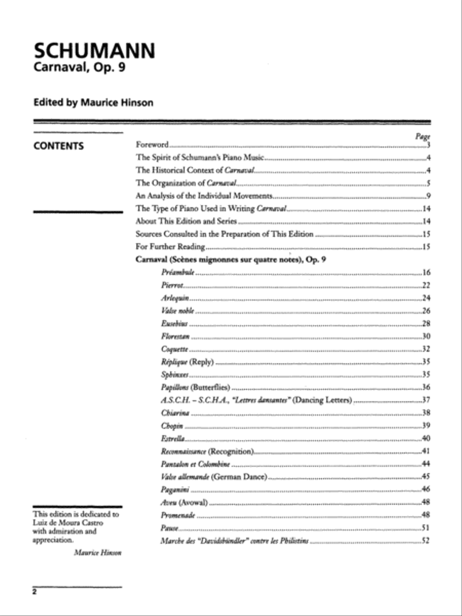Schumann -- Carnaval, Op. 9 Piano Solo scores gallery preview page 2