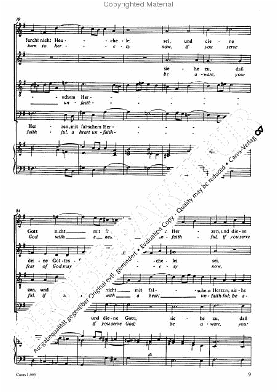 Be aware, your fear of God may turn to heresy (Siehe zu, dass deine Gottesfurcht nicht Heuchelei sei) 4-Part scores gallery preview page 10