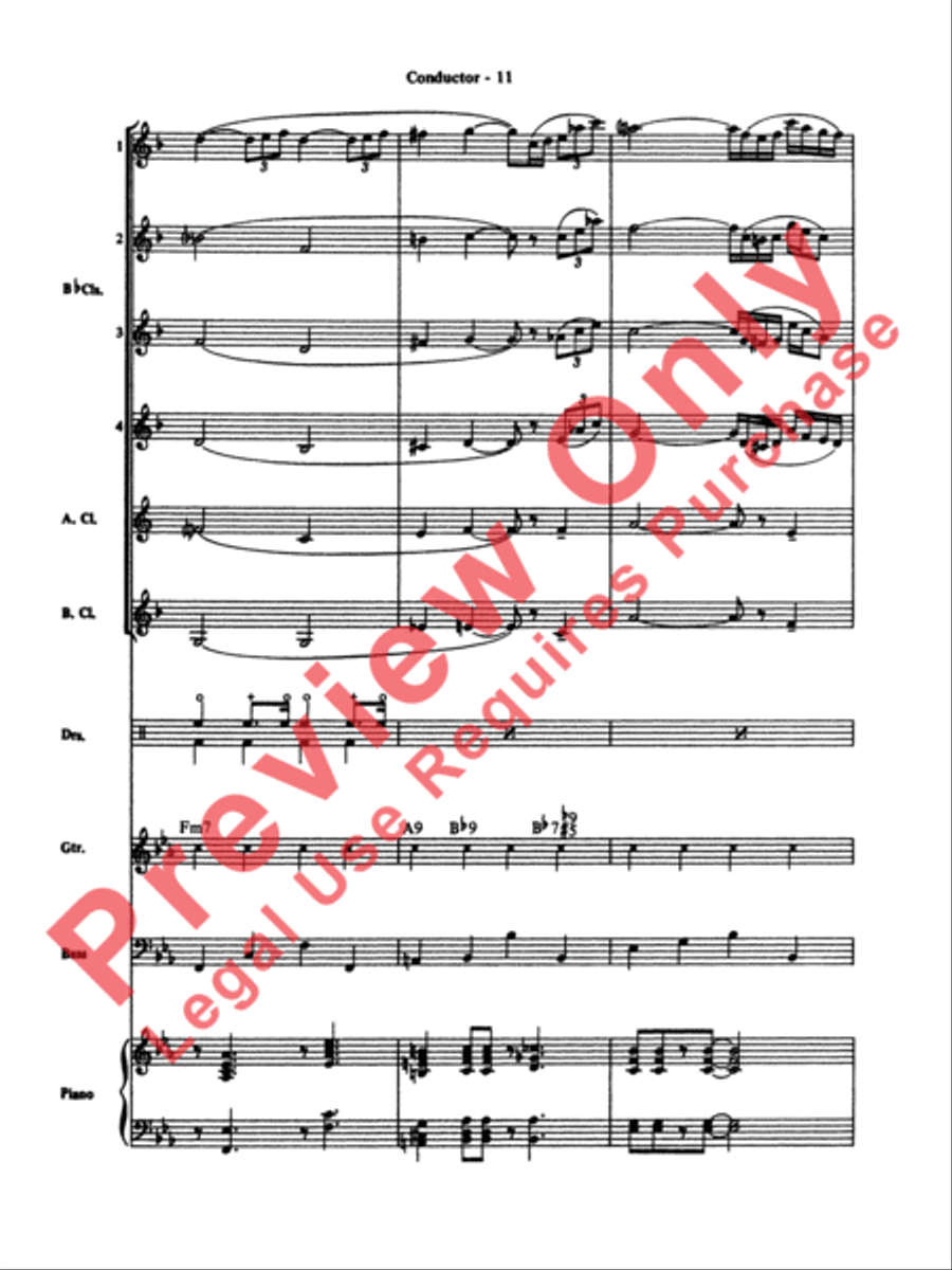 Moonlight Serenade Clarinet Choir scores gallery preview page 12
