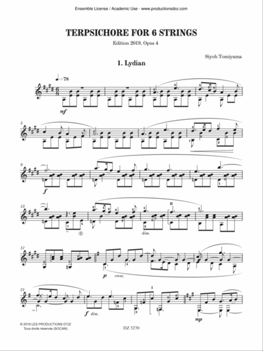 Terpsichore for 6 Strings Classical Guitar scores gallery preview page 2
