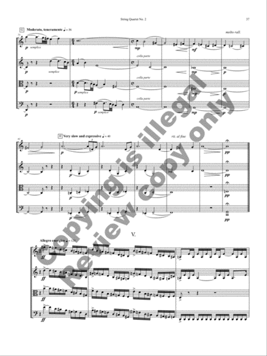 String Quartet No. 2 String Quartet scores gallery preview page 19