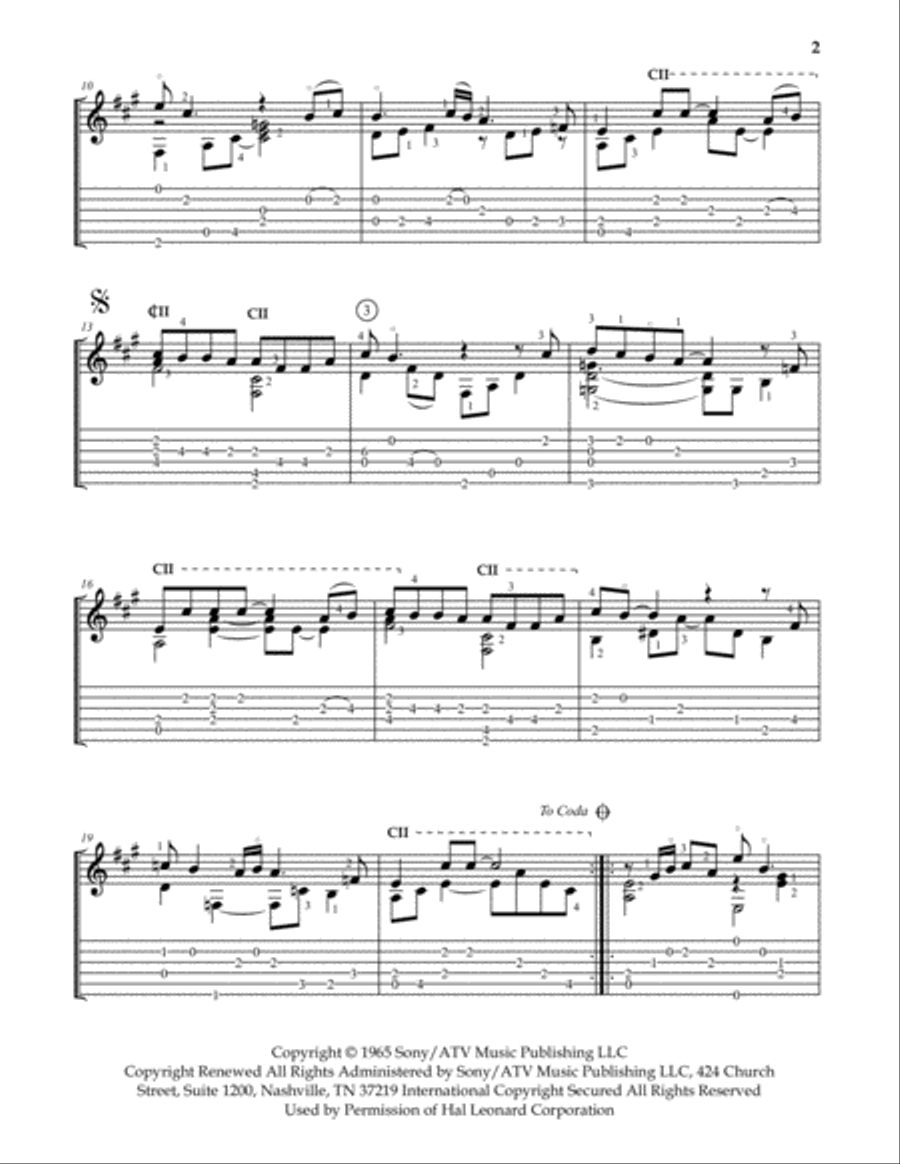 In My Life Guitar Tablature scores gallery preview page 2