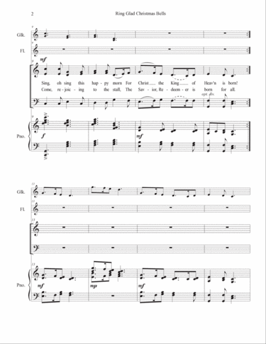 Ring Glad Christmas Bells 3-Part scores gallery preview page 3
