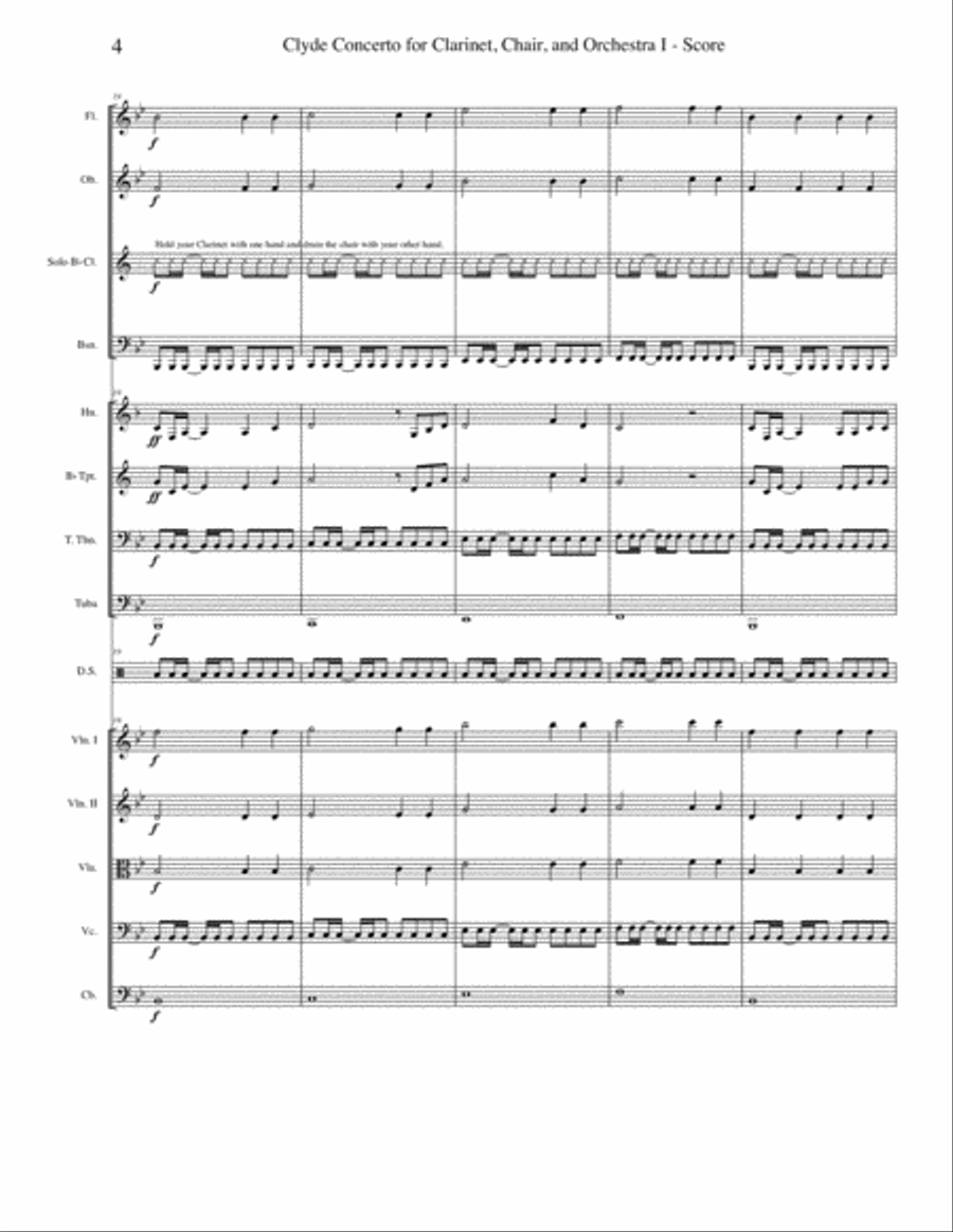Concerto for Clarinet, Chair, and Orchestra. Movement I. Allegro. Full Orchestra scores gallery preview page 6