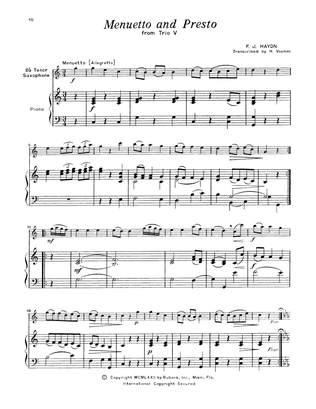 Menuetto & Presto (Trio V)