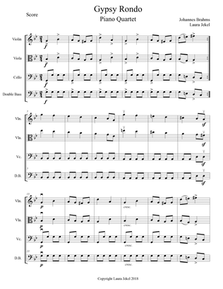 String Orchestra Arrangement of Piano Quartet No. 1, Gypsy Rondo by Johannes Brahms