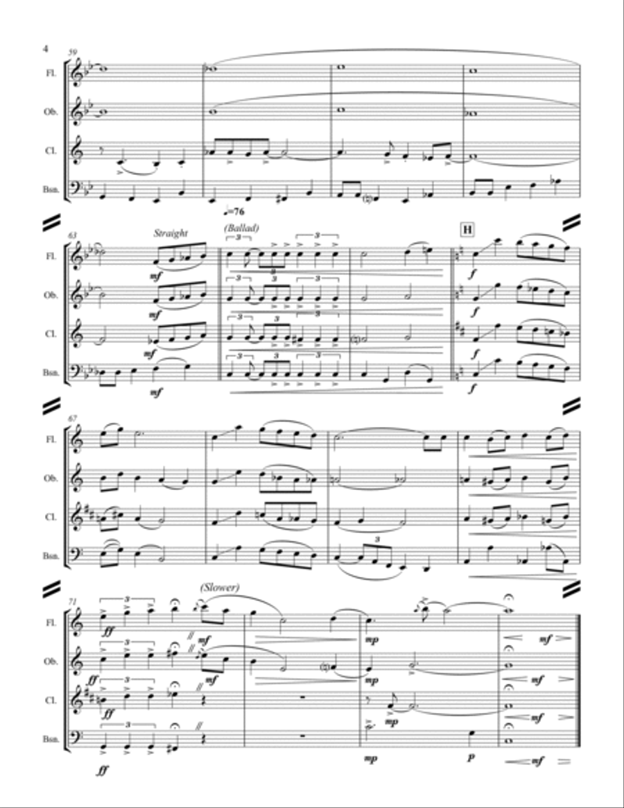 The Christmas Song (Chestnuts Roasting On An Open Fire) Woodwind Quartet scores gallery preview page 5