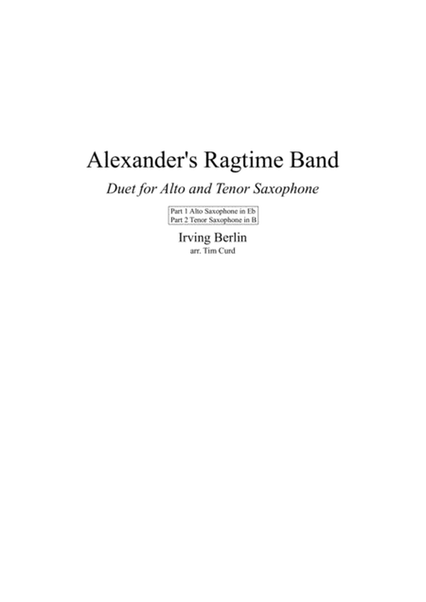 Alexander's Ragtime Band. Duet for Alto and Tenor Saxophone image number null