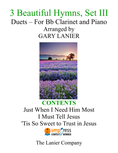 Gary Lanier: 3 BEAUTIFUL HYMNS, Set III (Duets for Bb Clarinet & Piano) image number null