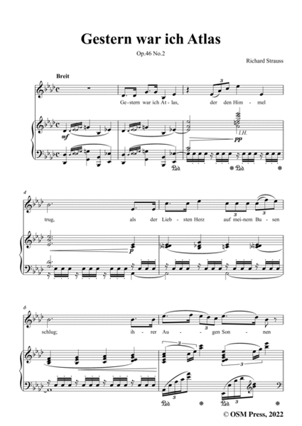 Richard Strauss-Gestern war ich Atlas,in A flat Major,Op.46 No.2 image number null