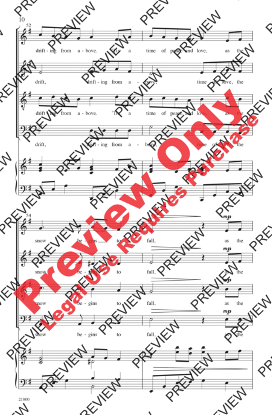 The Snow Begins to Fall 4-Part scores gallery preview page 10