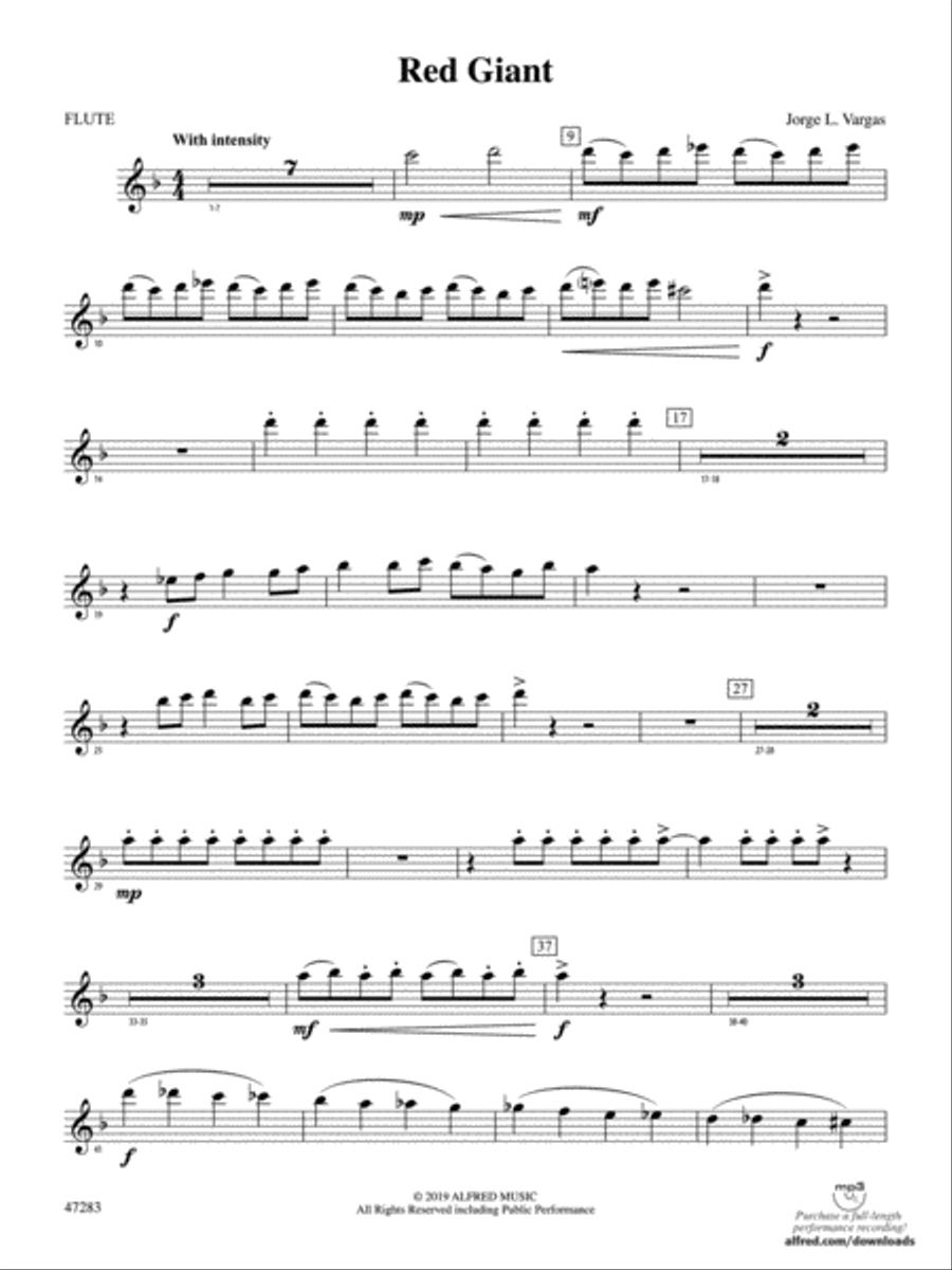 Red Giant: Flute Red Giant: Flute Concert Band scores gallery preview page 1