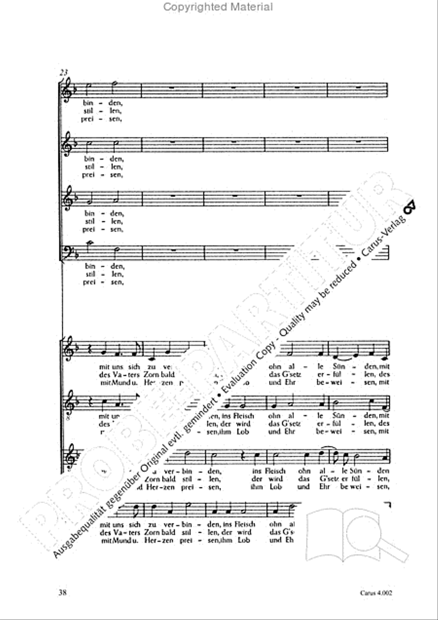 Eccard: 29 Choralbearbeitungen Collection / Songbook scores gallery preview page 39