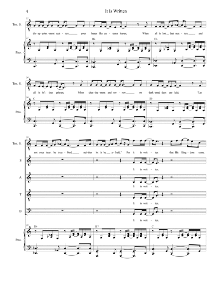 It Is Written (Tenor solo and SATB) image number null