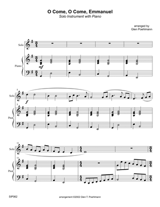 Book cover for O COME O COME EMMANUEL - SOLO INSTRUMENT (or Group) with Piano Accompaniment