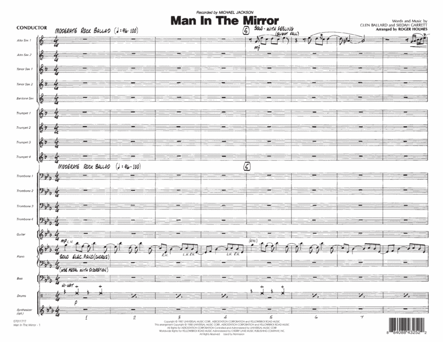 Man In The Mirror - Full Score Score scores gallery preview page 1