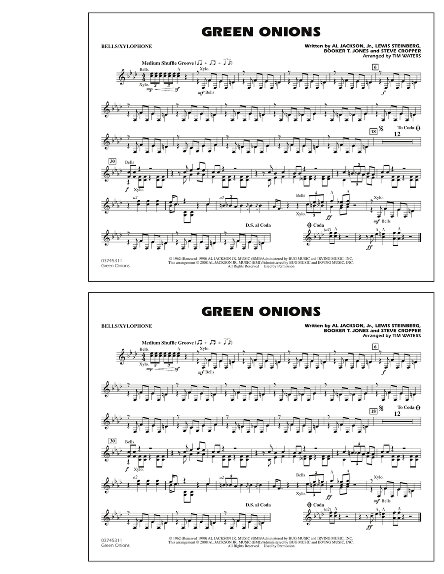 Green Onions - Bells/Xylophone Marching Band scores gallery preview page 1