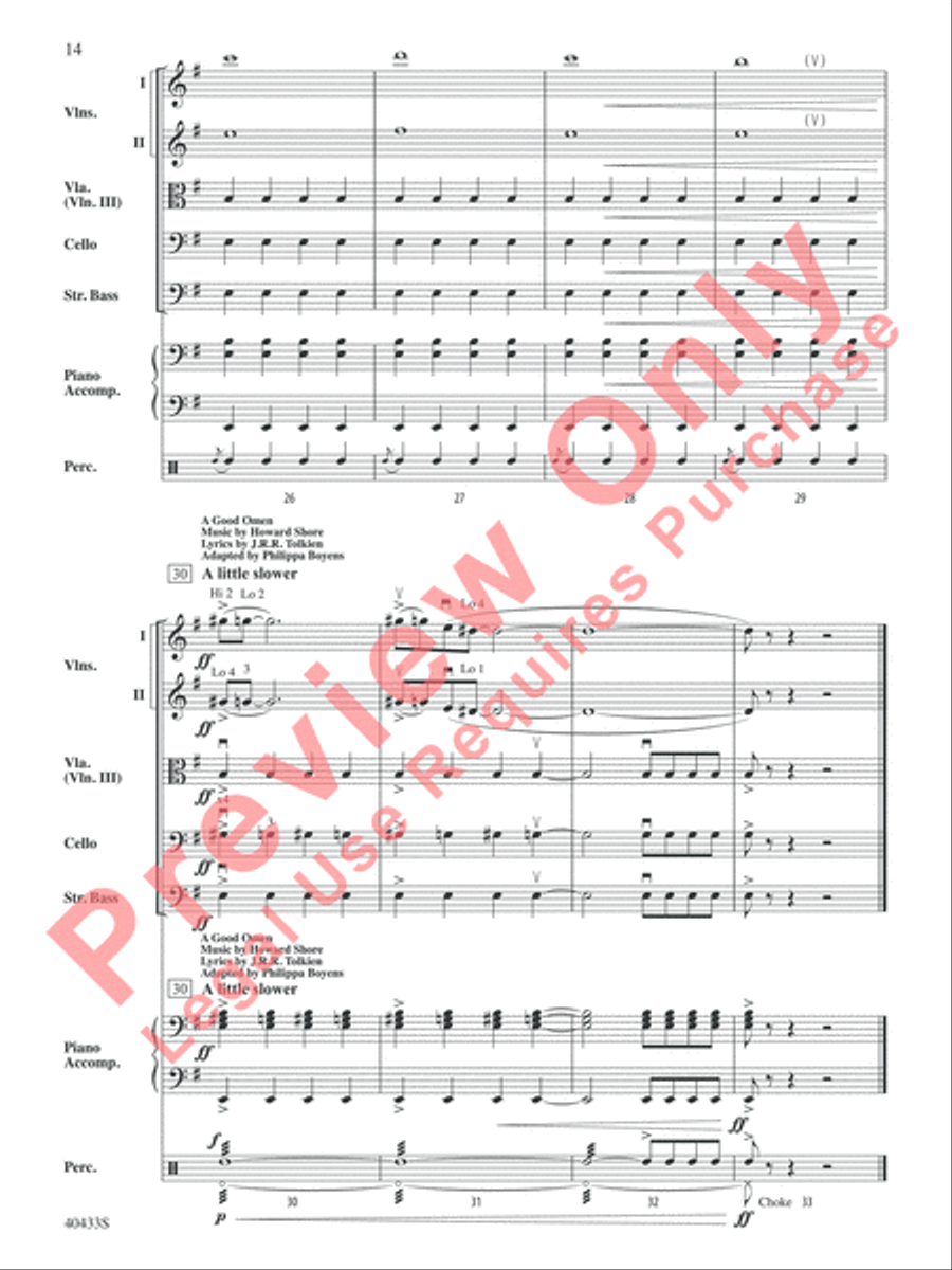 The Hobbit: An Unexpected Journey, Selections from String Orchestra scores gallery preview page 15