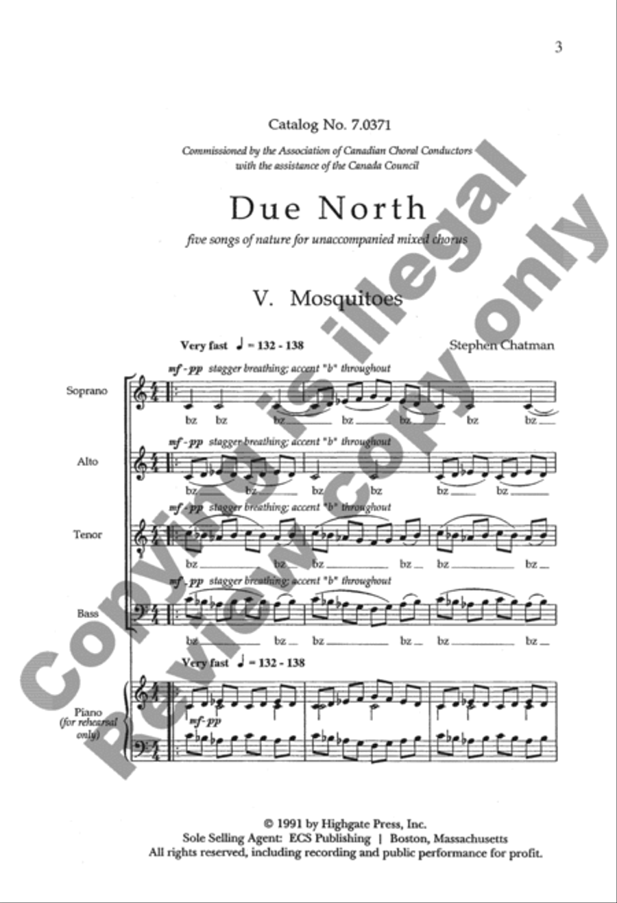 Due North: 5. Mosquitoes 4-Part scores gallery preview page 2