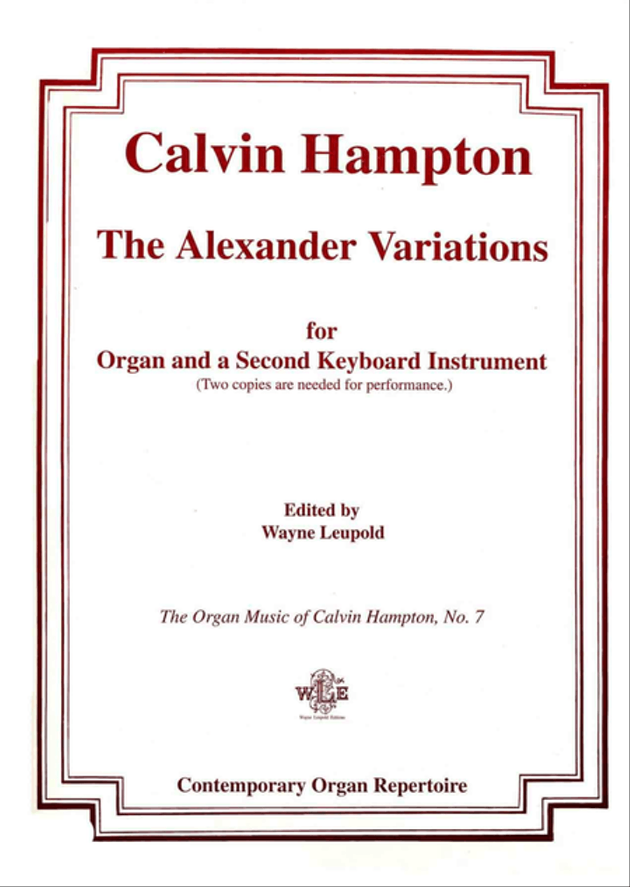 The Alexander Variations Organ scores gallery preview page 1