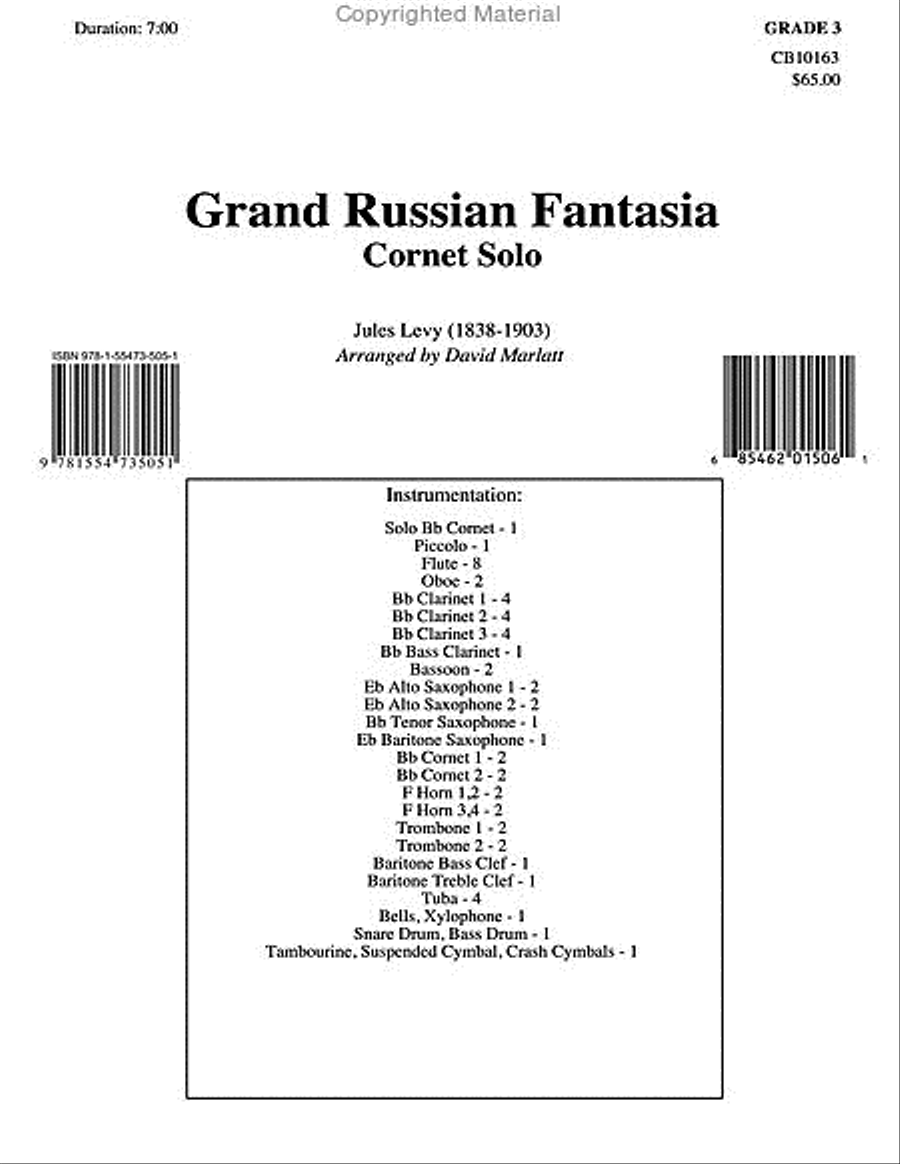 Grand Russian Fantasia (Solo Cornet and Concert Band) Concert Band scores gallery preview page 2