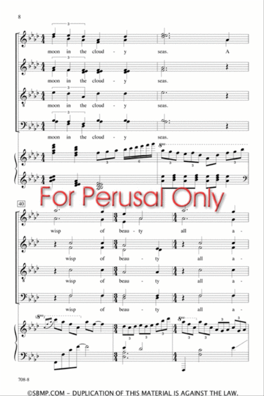 The New Moon - SATB divisi Octavo Divisi scores gallery preview page 8