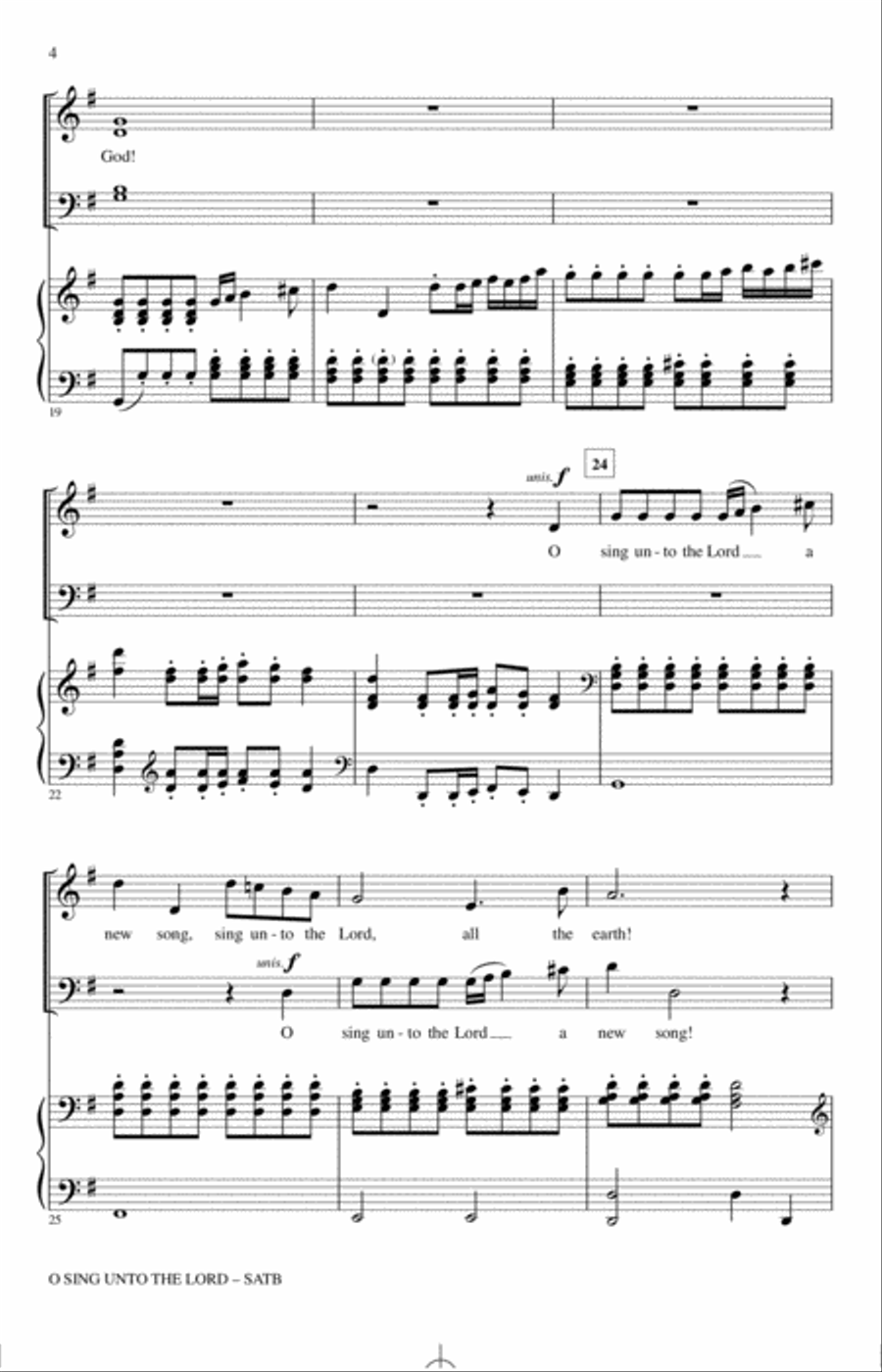 O Sing Unto The Lord (Psalm 96) 4-Part scores gallery preview page 3